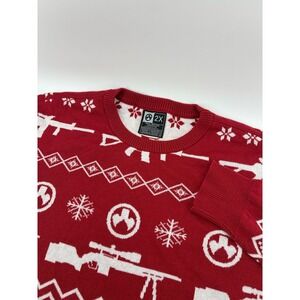 Magpul Industries Mens 2X Ugly Christmas Sweater Red White Tactical Rifle Antler